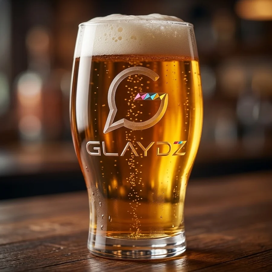 Une pinte au verre gravé GLAYDZ